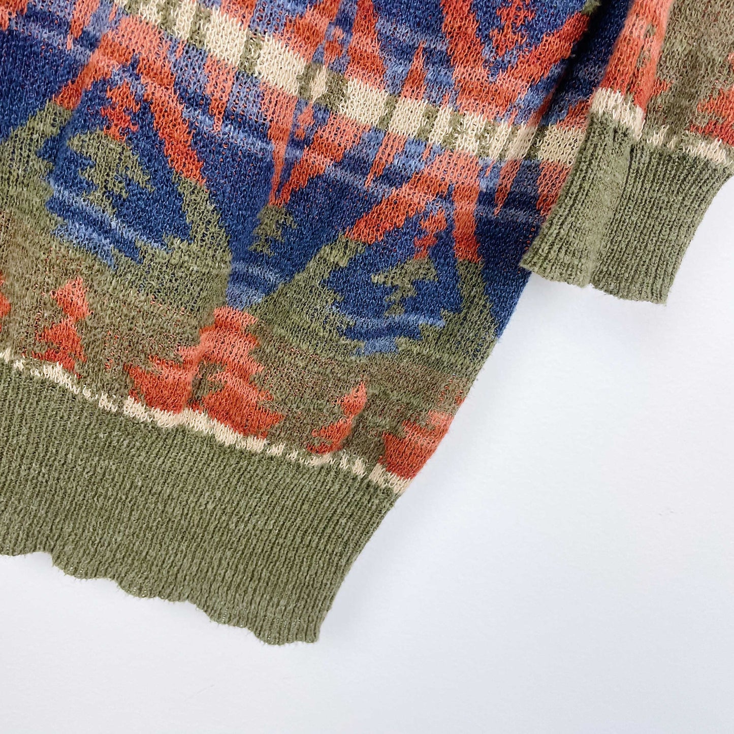 ralph lauren denim & supply aztec linen-blend sweater - size medium