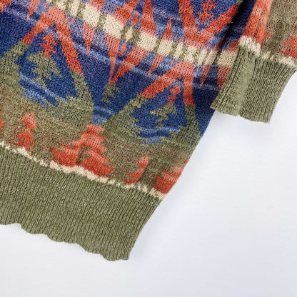 ralph lauren denim & supply aztec linen-blend sweater - size medium