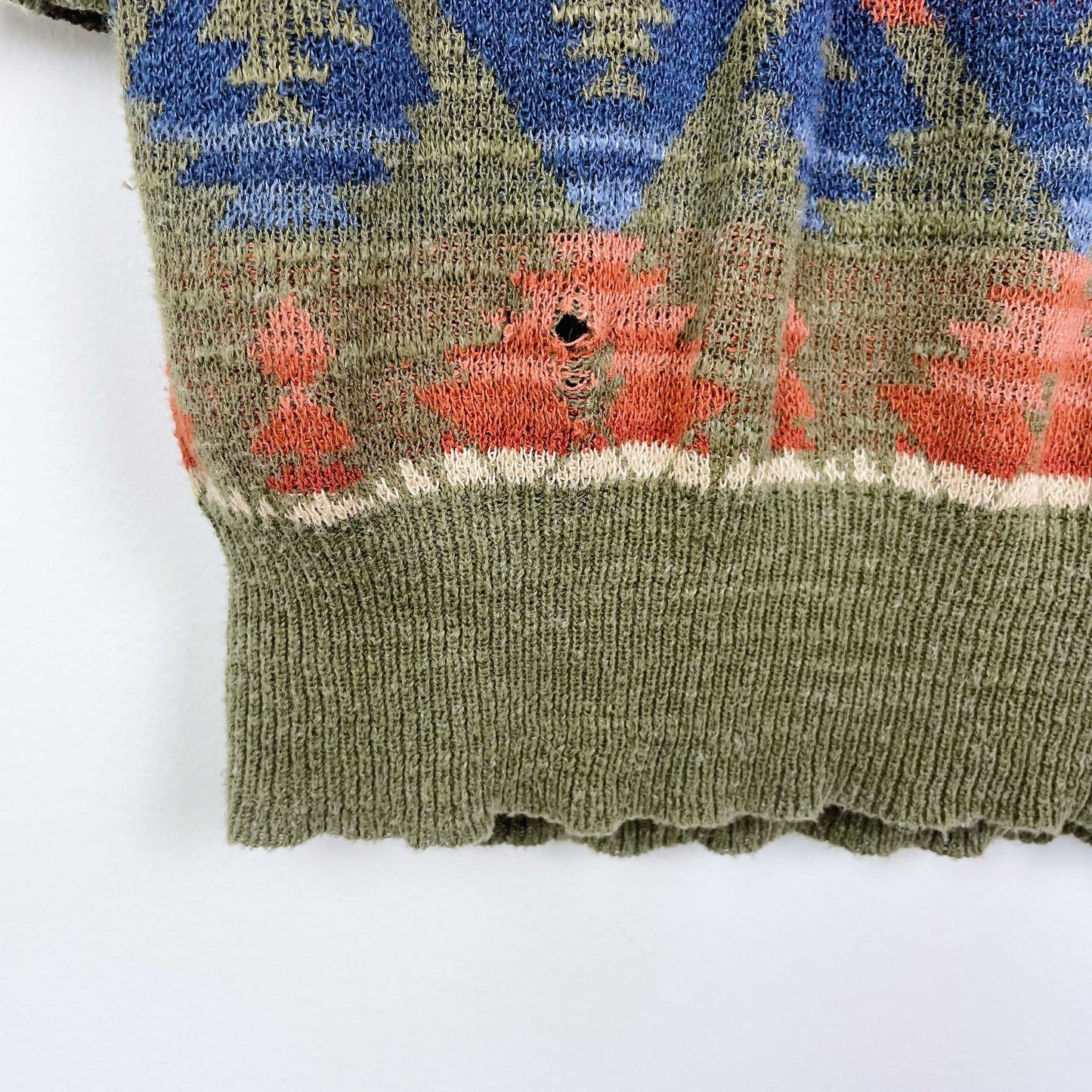 ralph lauren denim & supply aztec linen-blend sweater - size medium