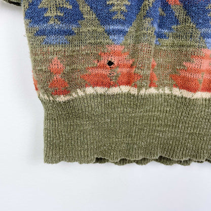 ralph lauren denim & supply aztec linen-blend sweater - size medium