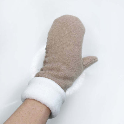 handmade ralph lauren cashmere knit mittens - one size