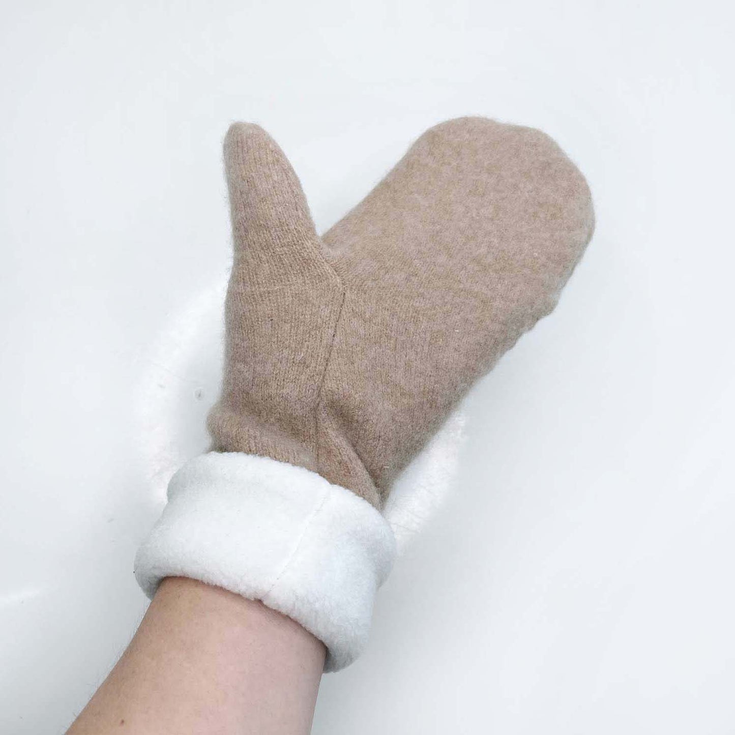 handmade ralph lauren cashmere knit mittens - one size