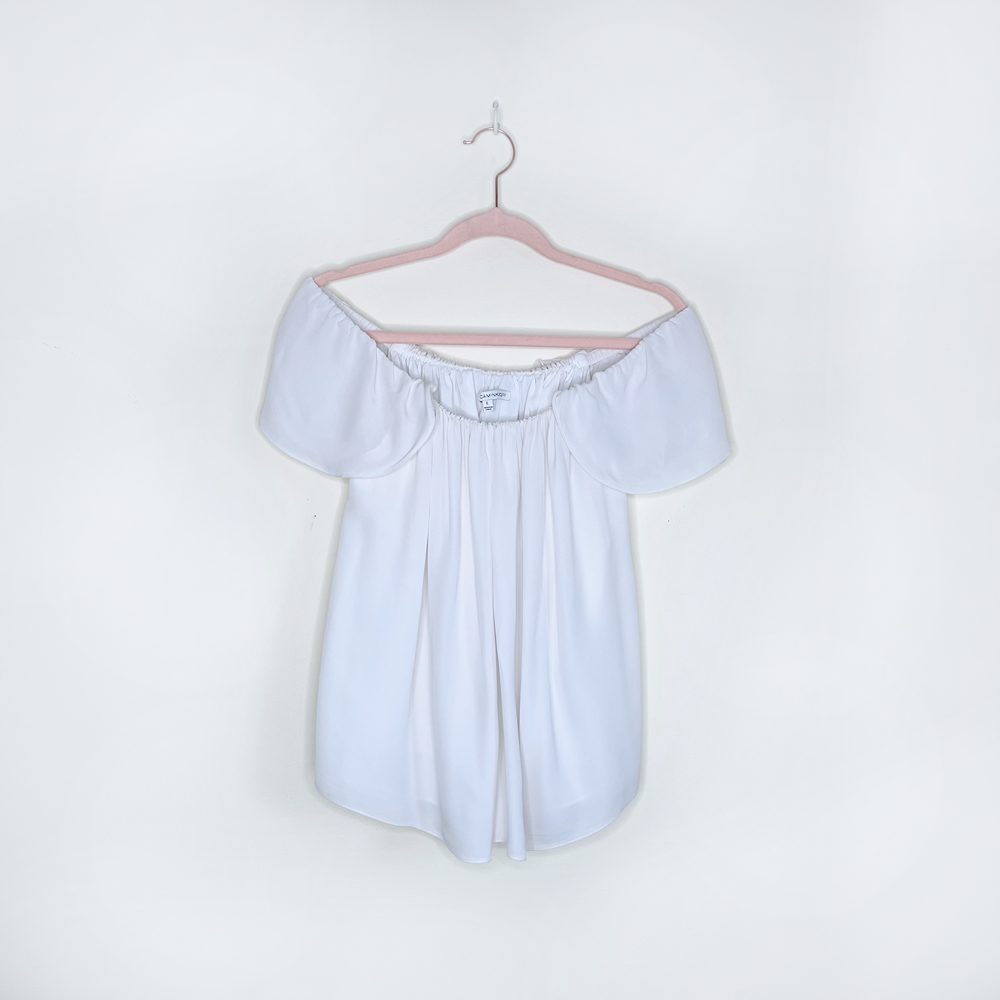 rebecca minkoff white silk jasmine top - size large