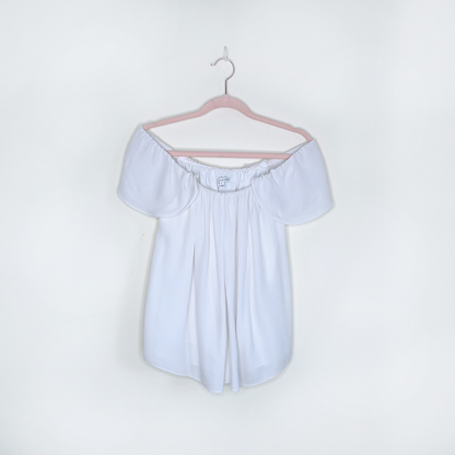 rebecca minkoff white silk jasmine top - size large