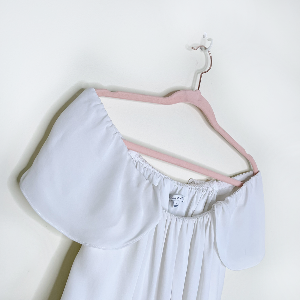 rebecca minkoff white silk jasmine top - size large