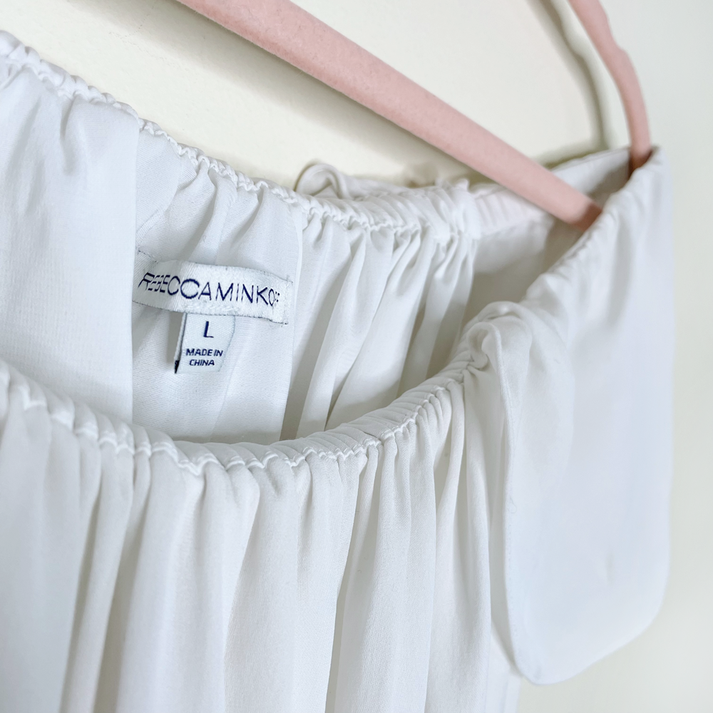 rebecca minkoff white silk jasmine top - size large