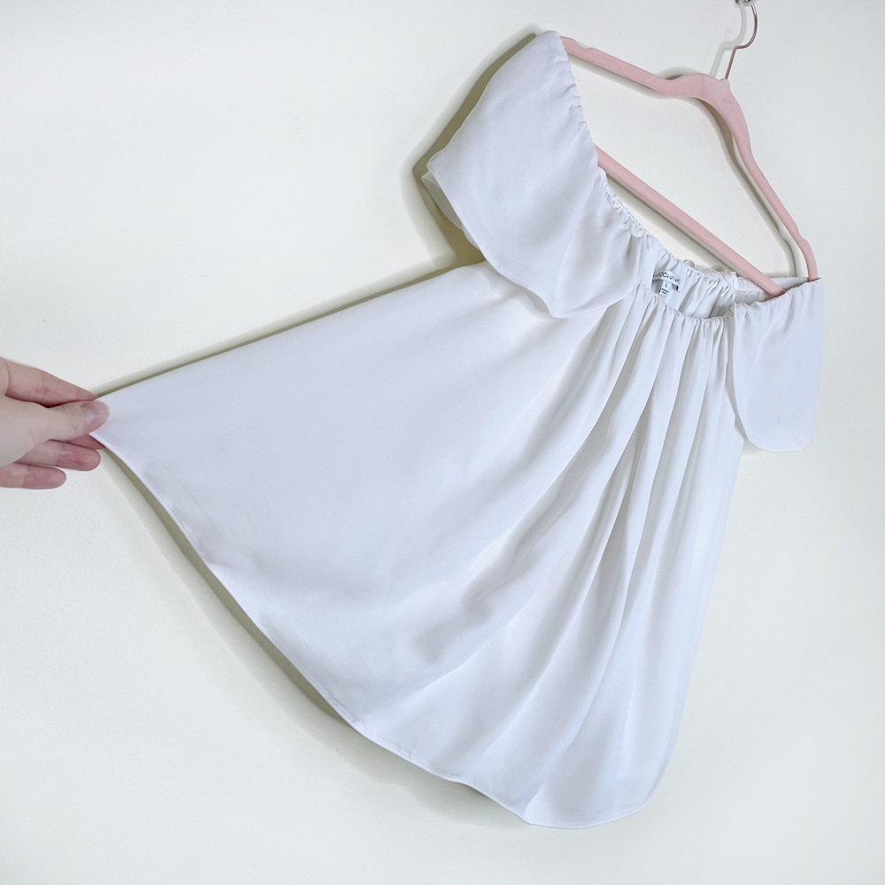 rebecca minkoff white silk jasmine top - size large