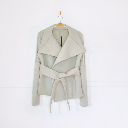 rick owens lilies wool-blend wrap knit jacket
