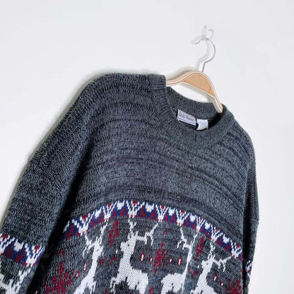 vintage rob winter reindeer grandpa holiday sweater - size xl