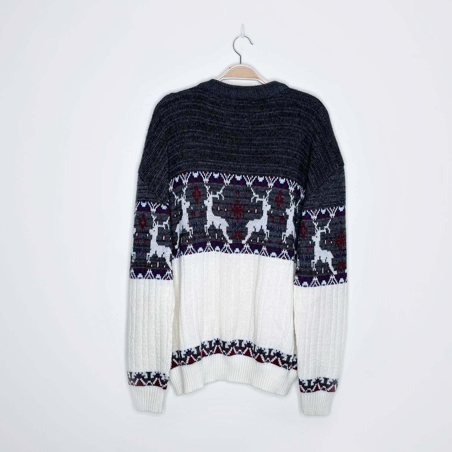 vintage rob winter reindeer grandpa holiday sweater - size xl
