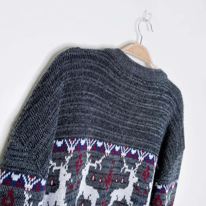 vintage rob winter reindeer grandpa holiday sweater - size xl