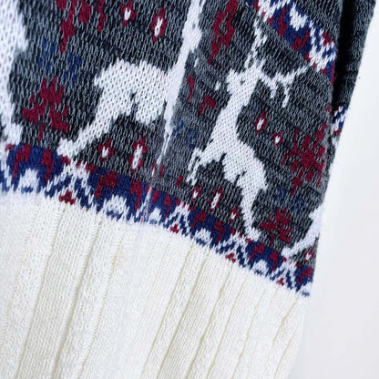 vintage rob winter reindeer grandpa holiday sweater - size xl