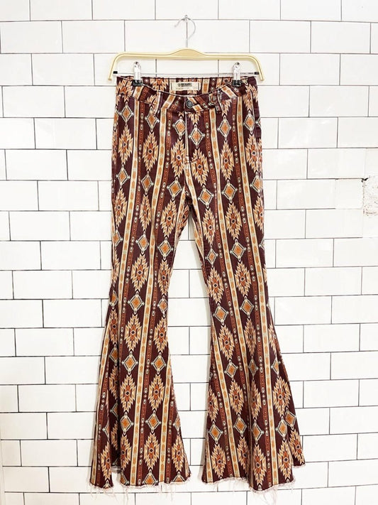 rock & roll denim southwestern bell bottom jeans - good market thrift store