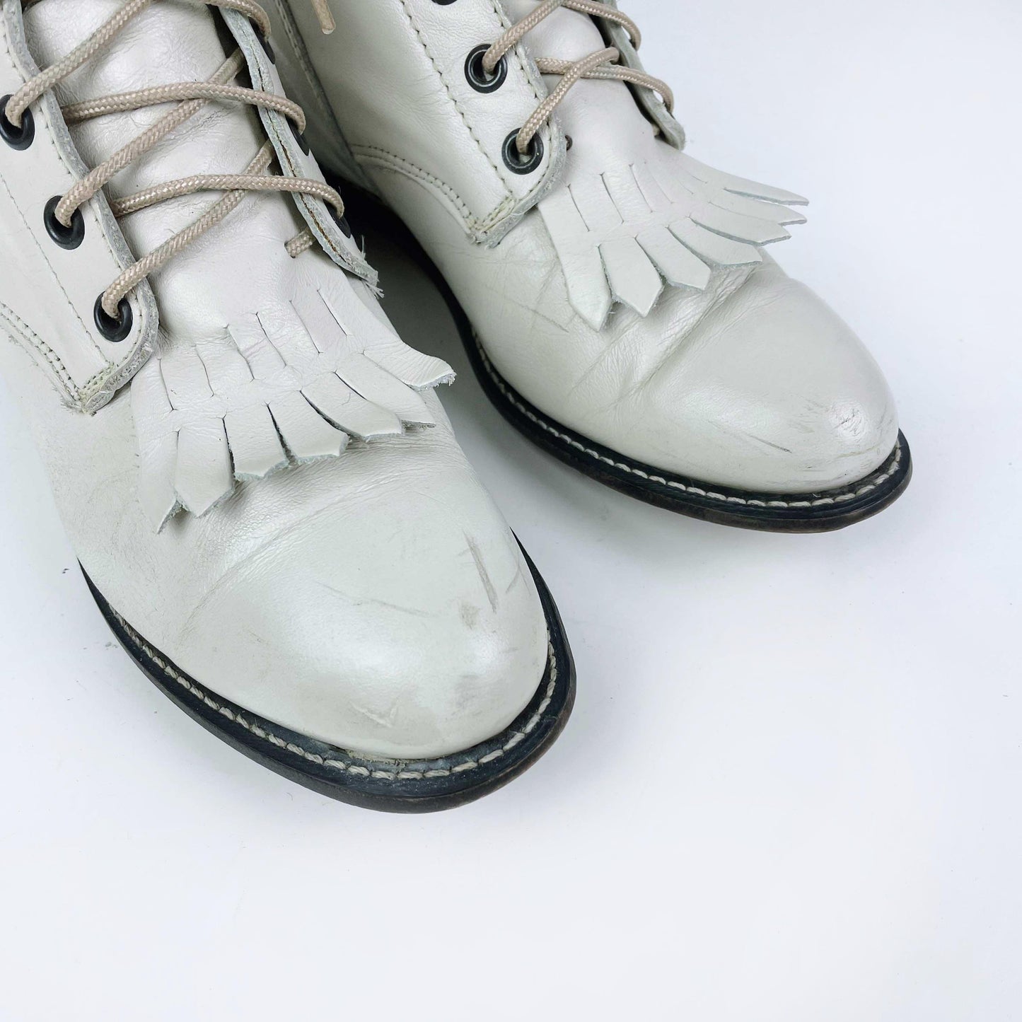 vintage rodeo drive leather kiltie roper boot - size 7.5