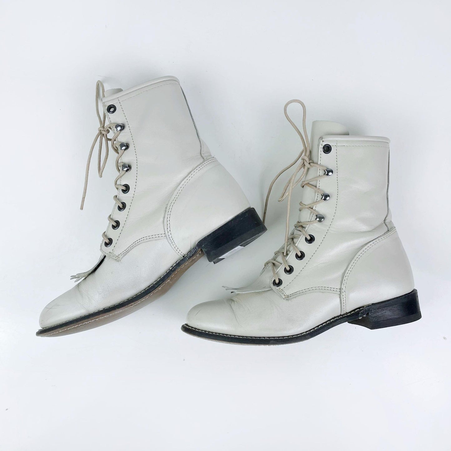 vintage rodeo drive leather kiltie roper boot - size 7.5