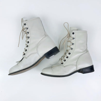 vintage rodeo drive leather kiltie roper boot - size 7.5