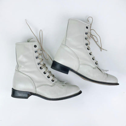 vintage rodeo drive leather kiltie roper boot - size 7.5