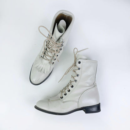 vintage rodeo drive leather kiltie roper boot - size 7.5