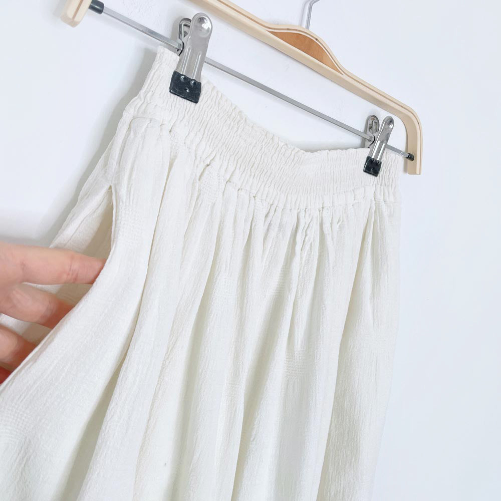 vintage rodier textured sun wide leg crop pants