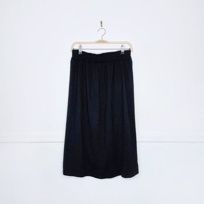 vintage rodier wool blend knit midi skirt