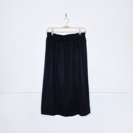 vintage rodier wool blend knit midi skirt