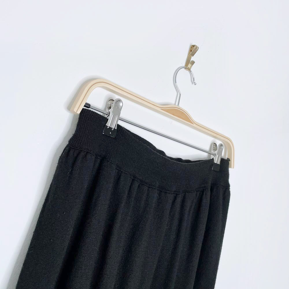 vintage rodier wool blend knit midi skirt