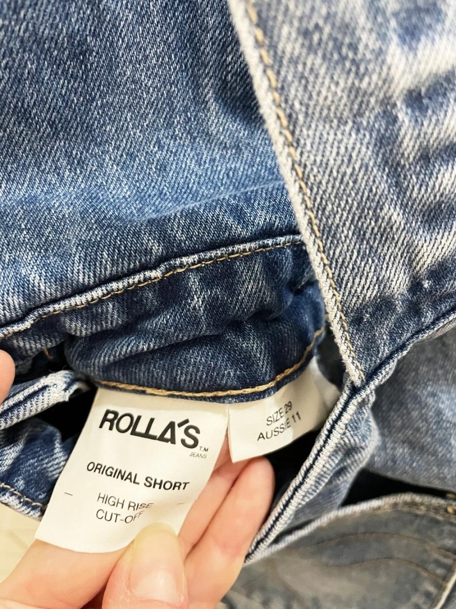 rolla's original short cut off denim overalls - good market thrift store