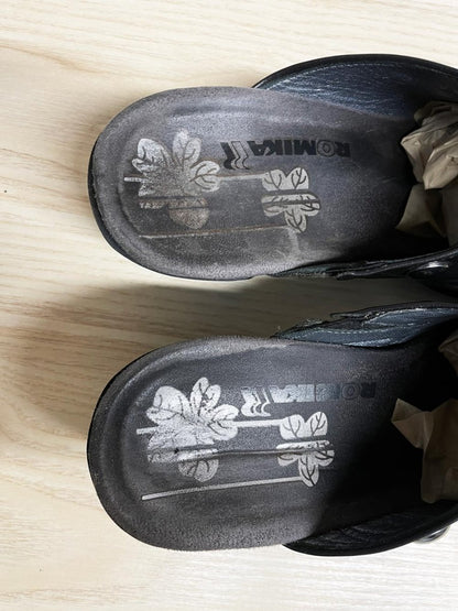 romika leather studded slip on clog - good market thrift store