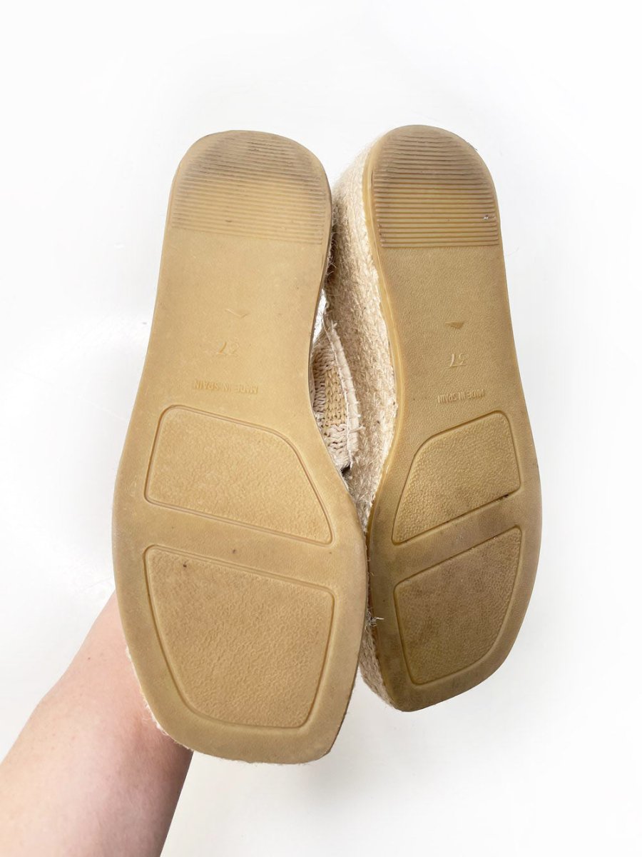 ron white 2025 jessa raffia woven espadrilles platform slide - good market thrift store