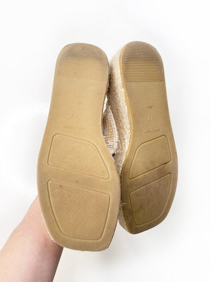 ron white 2025 jessa raffia woven espadrilles platform slide - good market thrift store