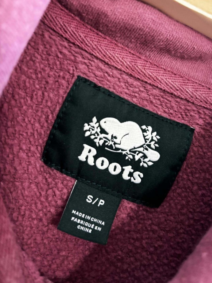 roots 2020 pink 1/4 zip cooper sweatshirt - good market thrift store