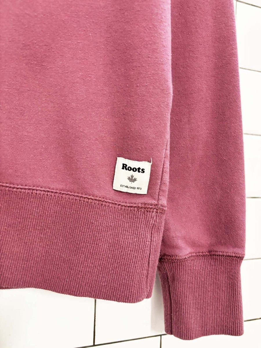 roots 2020 pink 1/4 zip cooper sweatshirt - good market thrift store