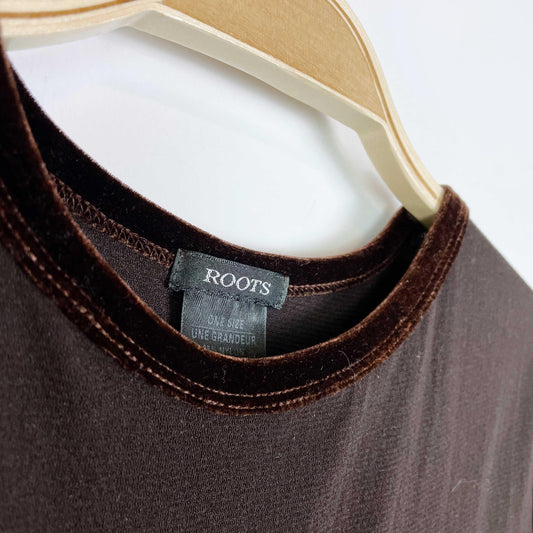 vintage 00s roots sheer flocked velvet tee - one size