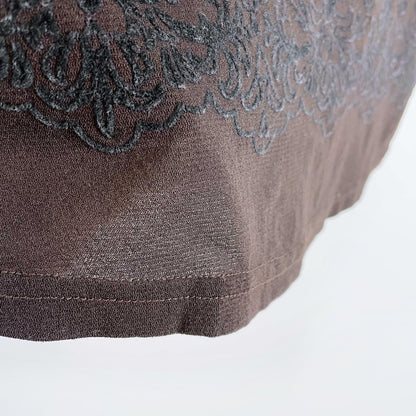 vintage 00s roots sheer flocked velvet tee - one size