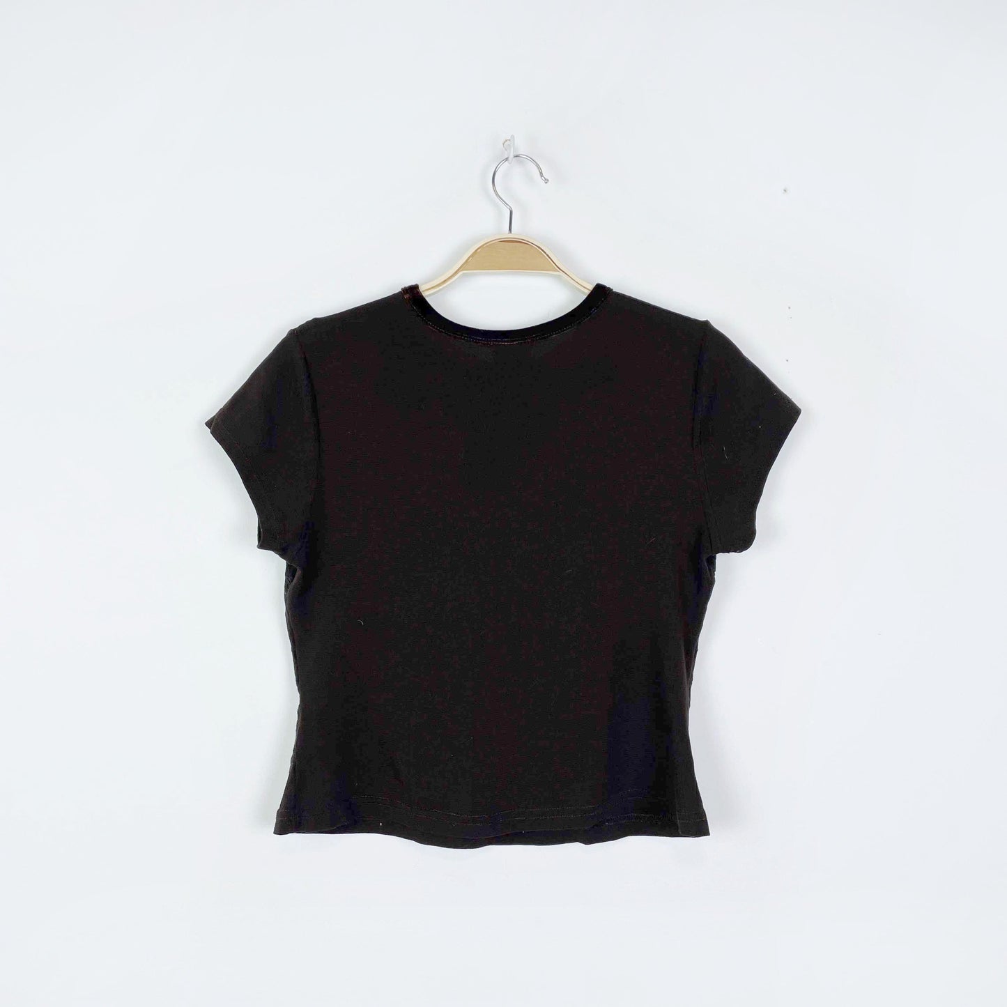 vintage 00s roots sheer flocked velvet tee - one size