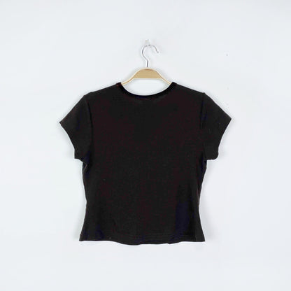 vintage 00s roots sheer flocked velvet tee - one size