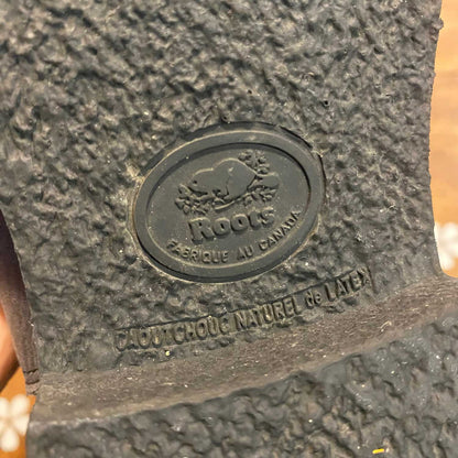 roots tribe grey leather ankle boot - size 8