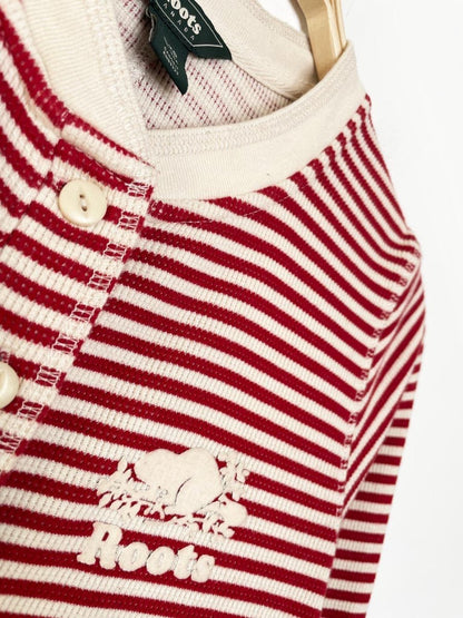roots candy cane stripe waffle onesie | cottage cozy - good market thrift store