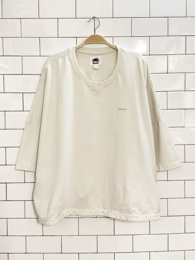 roots drop shoulder boxy sweatshirt tee - good market thrift store