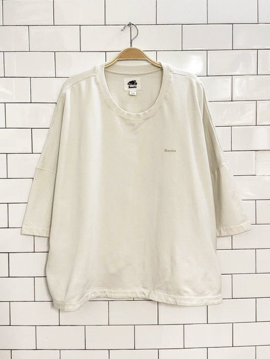 roots drop shoulder boxy sweatshirt tee - good market thrift store