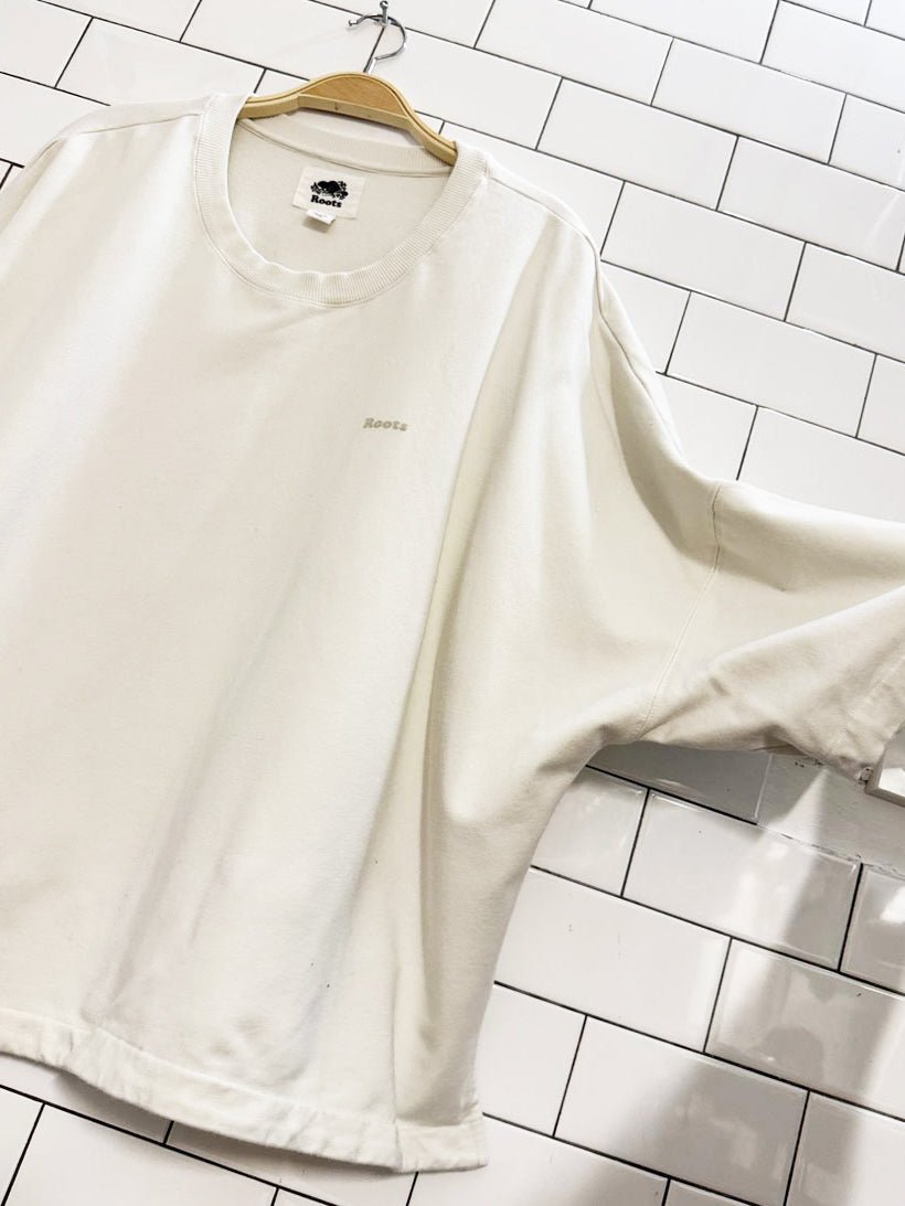 roots drop shoulder boxy sweatshirt tee - good market thrift store