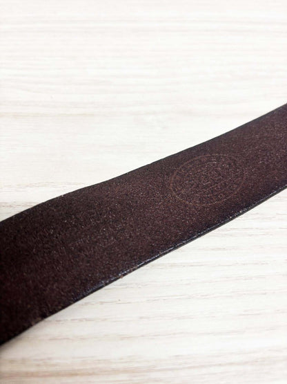 roots leather brass buckle belt - good market thrift store