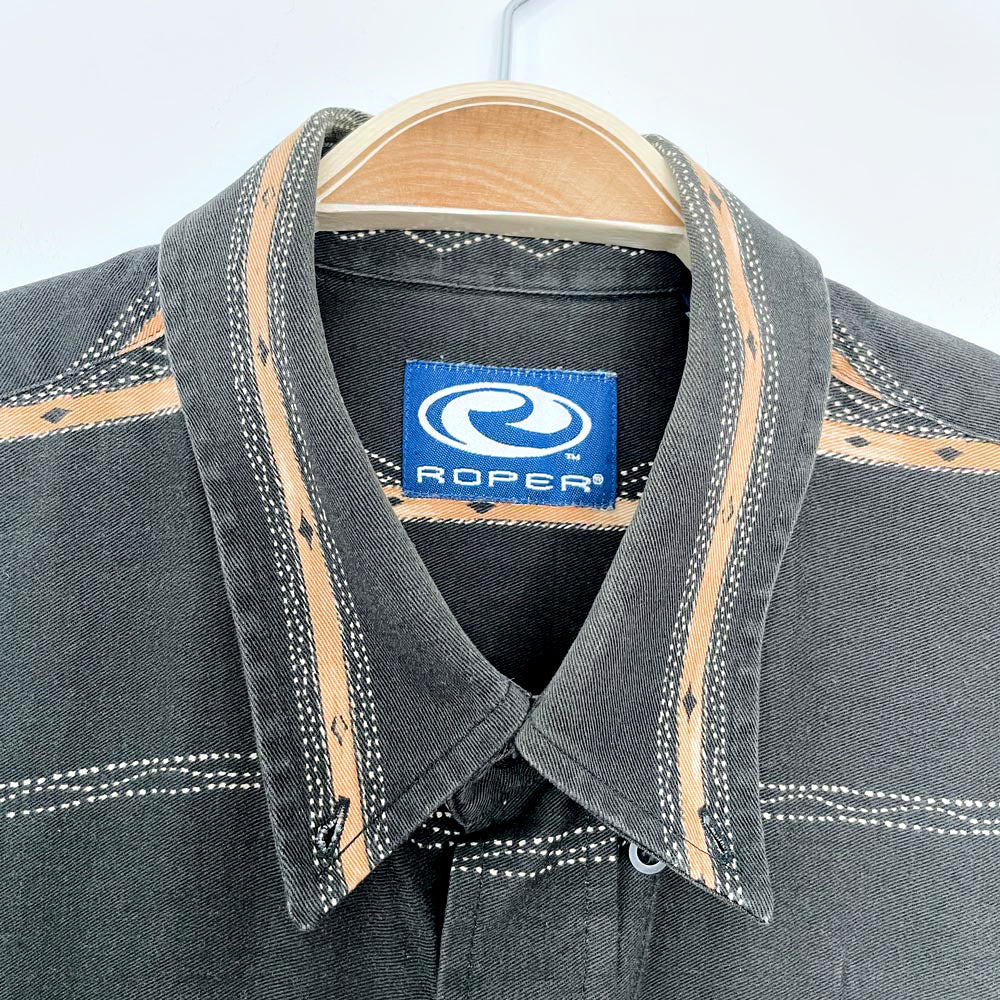 vintage 90s roper western stripe shirt