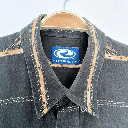 vintage 90s roper western stripe shirt