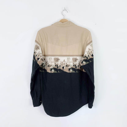 vintage roper wild horses westen shirt