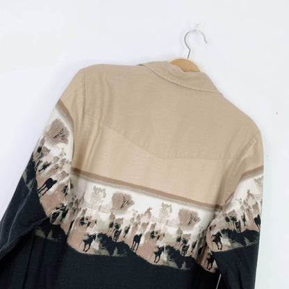 vintage roper wild horses westen shirt