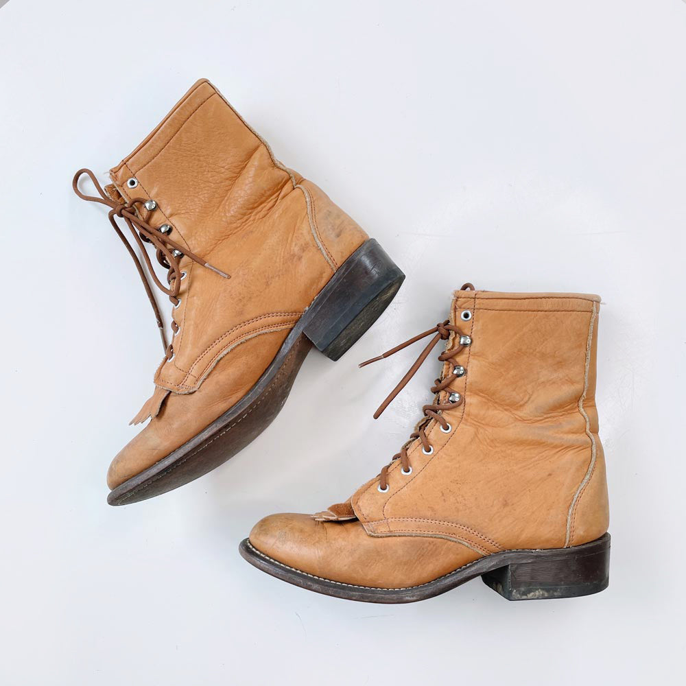 vintage laredo rodeo kiltie roper boots | made in USA