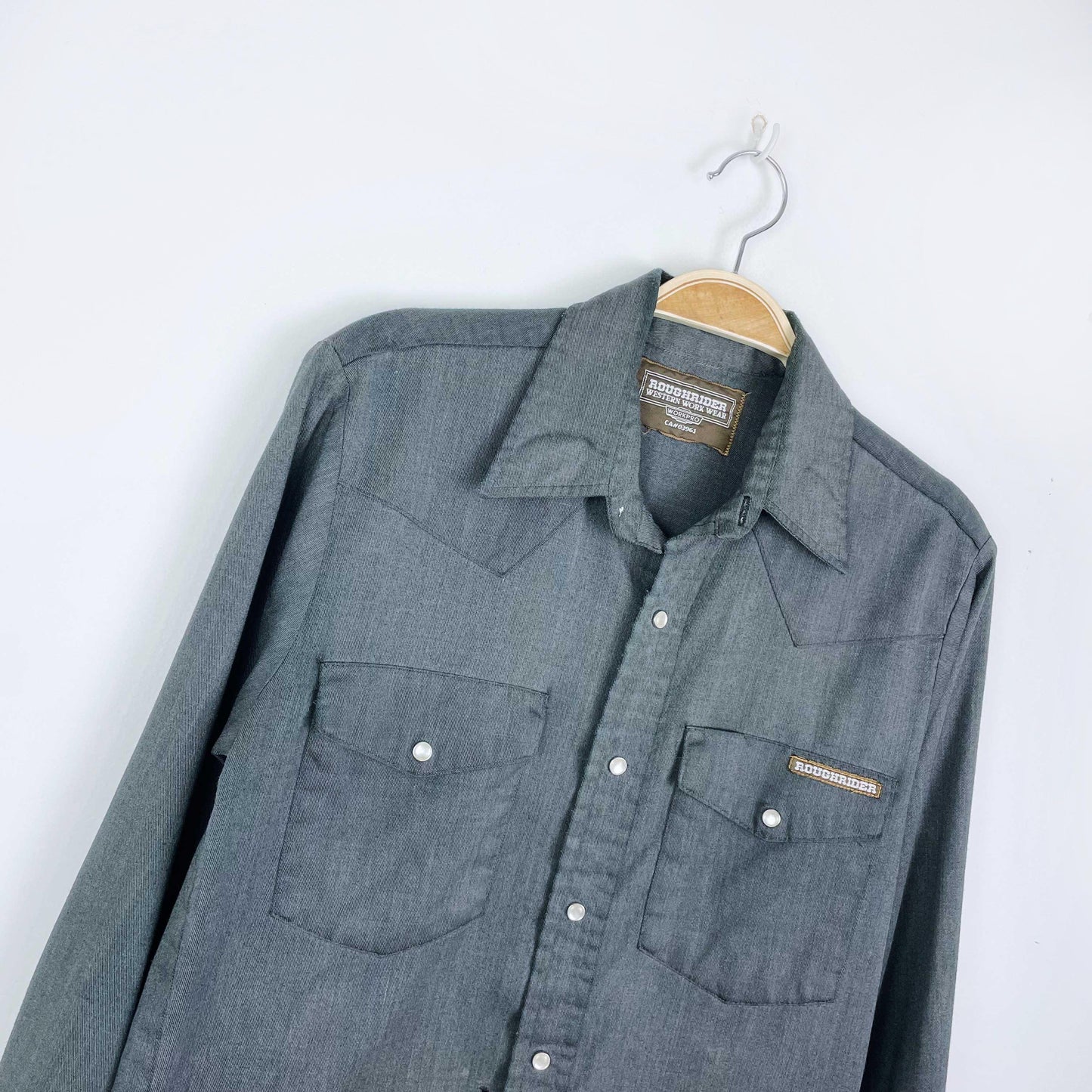 vintage roughrider snap button western shirt - size small