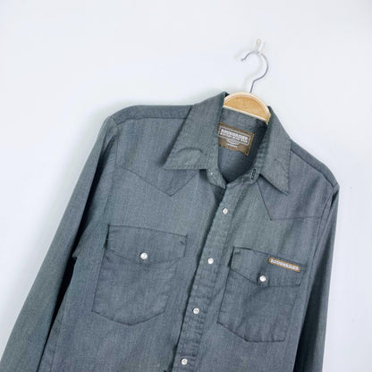vintage roughrider snap button western shirt - size small