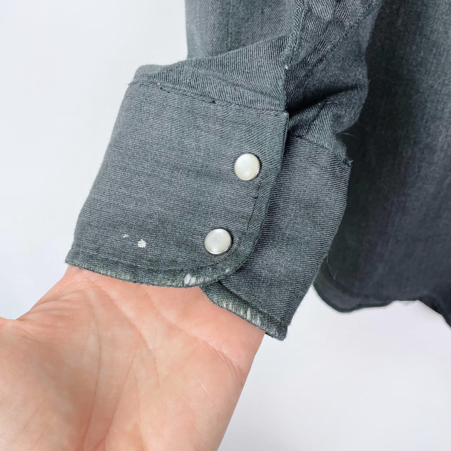 vintage roughrider snap button western shirt - size small